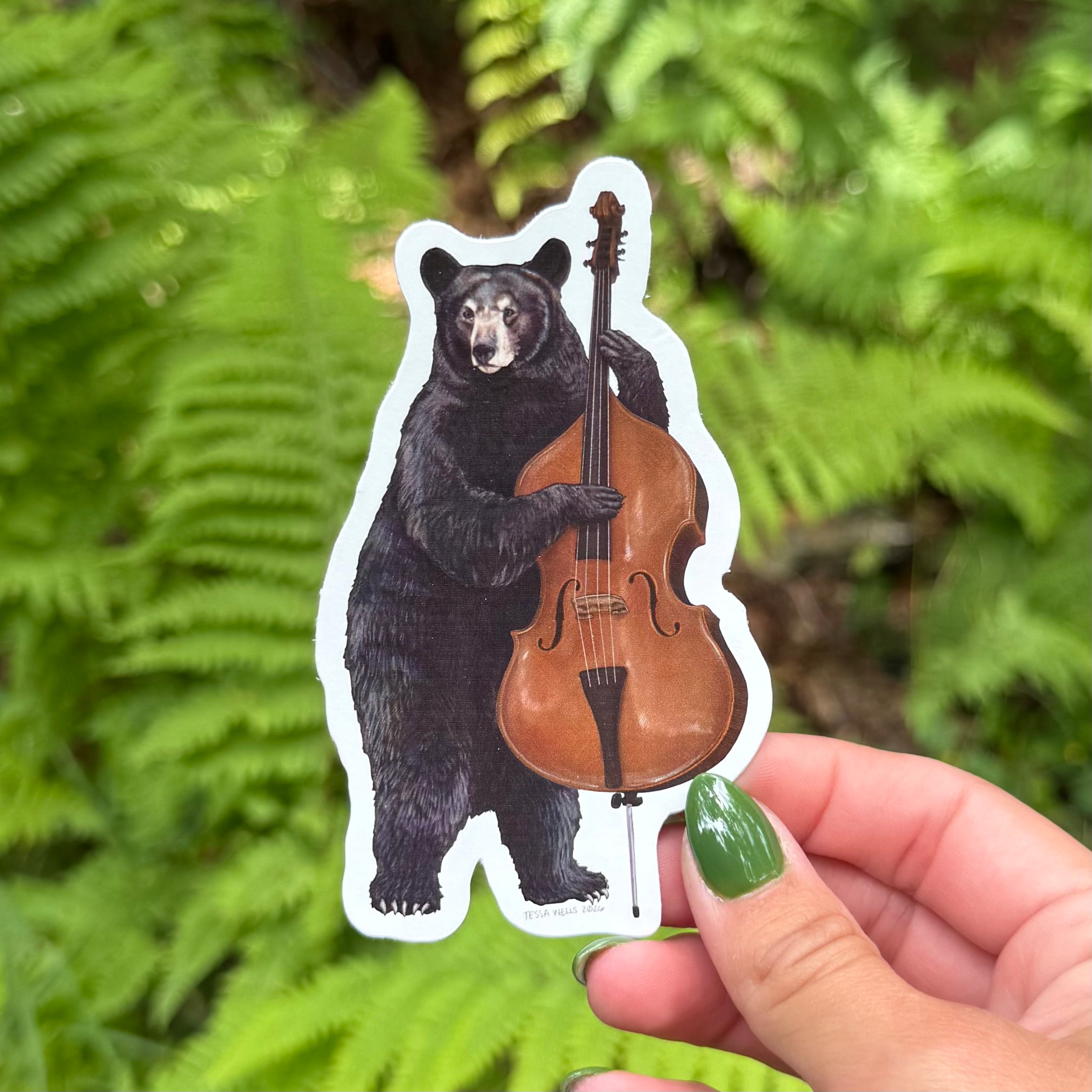 Black Bear Bassist Sticker